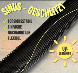 25m Outdoor-Wellrohr PPmod UV-beständig mit Wellenschlitz