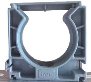 10 Wellrohrbefestigungen - Wellrohrhalter anreihbar mit Deckel für NW7,5 - GRAU