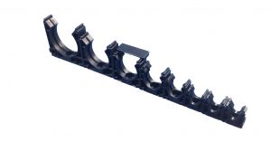 10 Wellrohrbefestigungen - Wellrohrhalter anreihbar mit Deckel für NW12/13 - schwarz