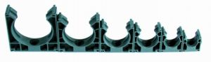 10 Wellrohrbefestigungen - Wellrohrhalter anreihbar mit Deckel für NW50 - G R A U