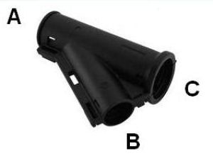 Y-Manifold NW 17-13-13 black hinged for automotive corrugated pipe NW17 NW13