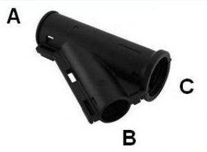 Y-Verteiler NW 26-22-22 schwarz klappbar für KFZ Wellrohr NW26 NW22