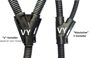 Y-Manifold NW 7.5-7.5-7.5 black hinged for automotive corrugated pipe NW7.5