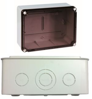EXT171 Kunststoffgehäuse vorgeprägt 175x151x95mm LBH mit transparentem Deckel IP65-IP67