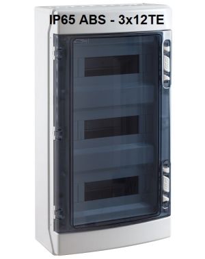 IP65 ABS fuse box 3x 12TE / 36TE sealable