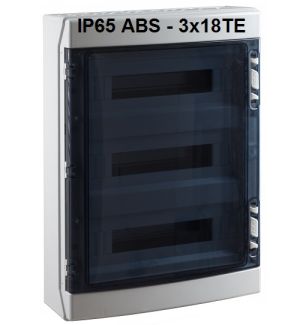 surface-mounted wet room distributor 3-row 54TE  3x 18TE IP65 ABS sealable