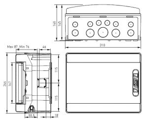 CDN12PT/RR IP65 ABS Aufputz Feuchtraum-Verteiler 1x12TE plombierbar mit Sichttür