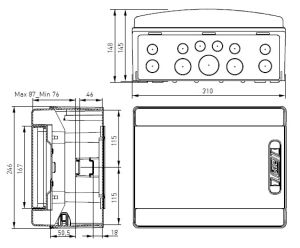 CDN12PT/RR IP65 ABS Aufputz Feuchtraum-Verteiler 1x12TE plombierbar mit Sichttür - Kopie