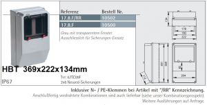 IP67 Wandverteiler Leer 2x6TE NEOZED HS +N/PE-Klemme