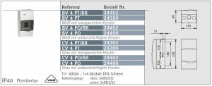 IP40 AP Verteiler 2TE - 4TE HS + N/PE Gehäuse weiß