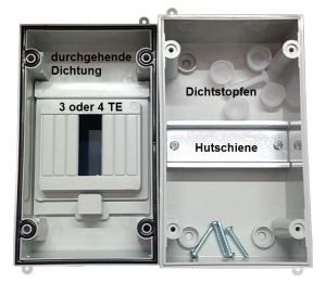 AP Verteiler 1x3TE HS - Feuchtraumverteiler IP65  plombierbar