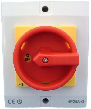 Hauptschalter mit Gehäuse 4-polig 25A IP65