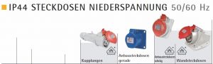 IP44 Camping Caravan ANBAUSTECKDOSE schräg 16A 230V 3-pol blau - VE