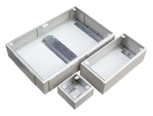 Stahlblechgehäuse Klemmenkasten 300x150x135mm LBT RAL7035 mit Flansch