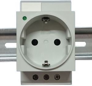 5 Verteiler Steckdosen 230V 16A - (grau VDE+LED)