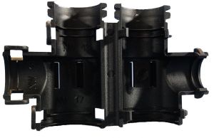 T-Verteiler schwarz klappbar für KFZ-Wellrohr NW 13 - 7,5 - 13