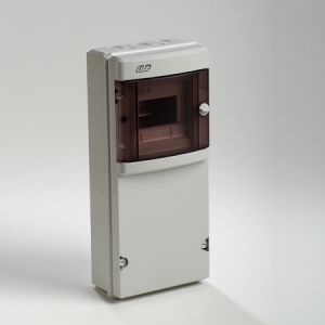 IP55 Wandverteiler mit transp. Klappe 1x6TE  +N/PE