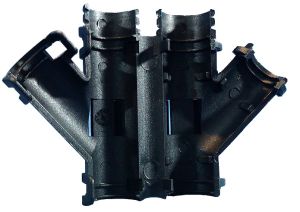 Y-Manifold NW 10-8.5-10 black hinged for automotive corrugated pipe NW10 NW8.5