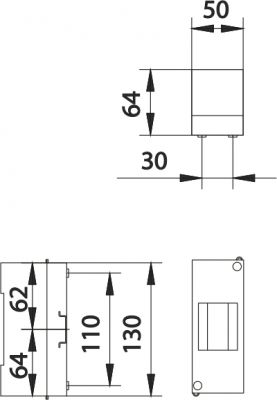 CT2 IP20 AP Verteilergehäuse 1x2TE HS - hellgrau