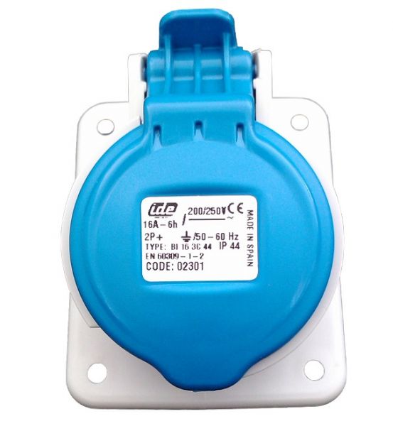 IP44 Camping Caravan ANBAUSTECKDOSE schräg 16A 230V 3-pol blau - VE