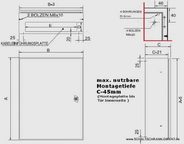 ATEX control cabinet 600x400x250mm HBT sheet steel single door IP66