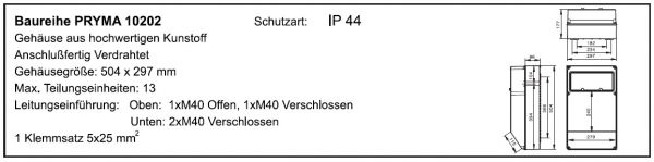 Wandverteiler 1x32 1x16 2x230V anschlussfertig verdrahtet mit FI40A