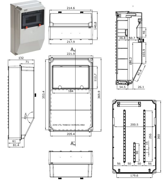 IP67 Wandverteiler leer 1x9TE HS