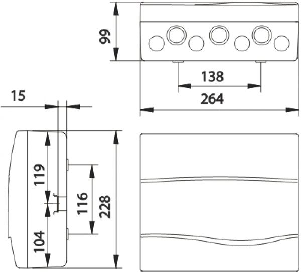 IP40 AP Verteilergehäuse 1x12TE HS + N/PE weiß IP40 AP Verteilergehäuse 1x12TE HS + N/PE weiß