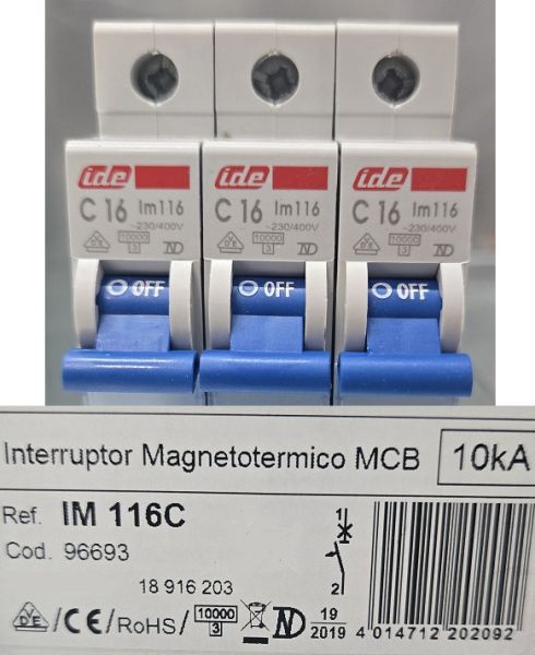 1C16A Leitungsschutzschalter 1-polig 10KA 1TE VDE