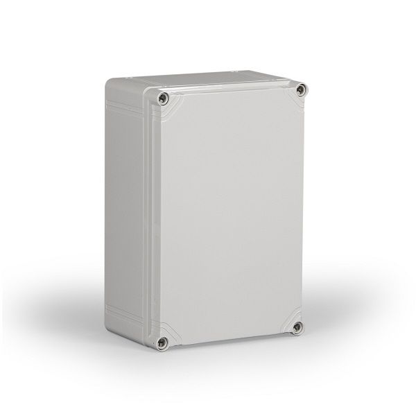 Polycarbonatgehäuse 300x200x132mm grau IP66 mit glattem Unterteil