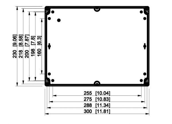 IP66 ABS Industriegehäuse grau 230 x 300 x 111 mm
