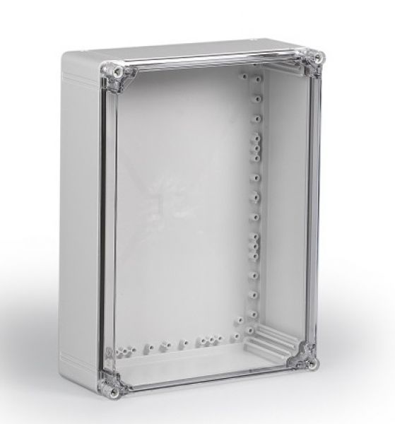 ABS housing 400x300x132mm plastic smooth IP66 transparent cover