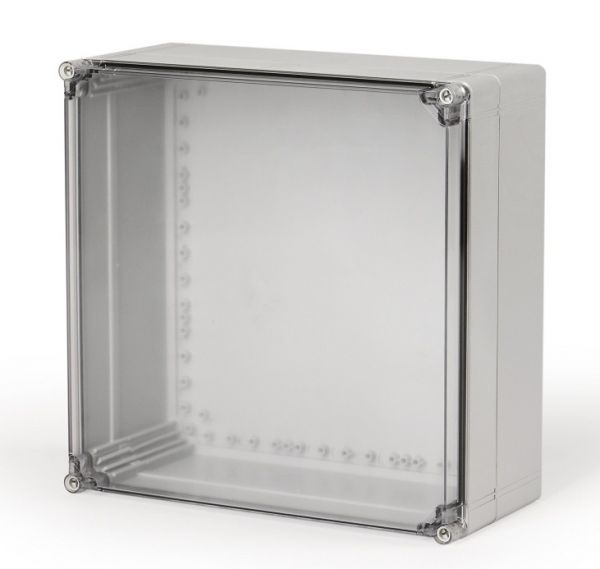 ABS housing 400x400x132mm plastic smooth IP66 transparent cover
