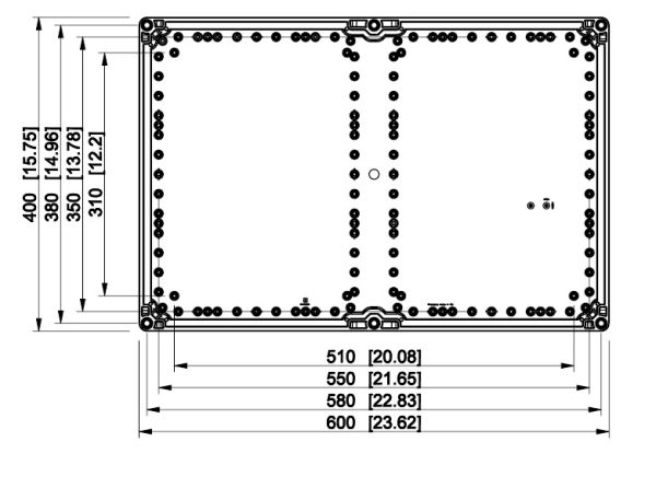 Polycarbonatgehäuse 400x600x132mm Kunststoff grau mit transparentem Deckel