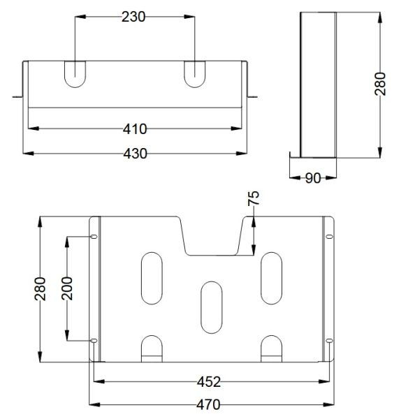 Schaltplantasche A4 Stahlblech RAL7035