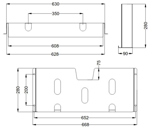 Schaltplantasche A3 Stahlblech RAL7035
