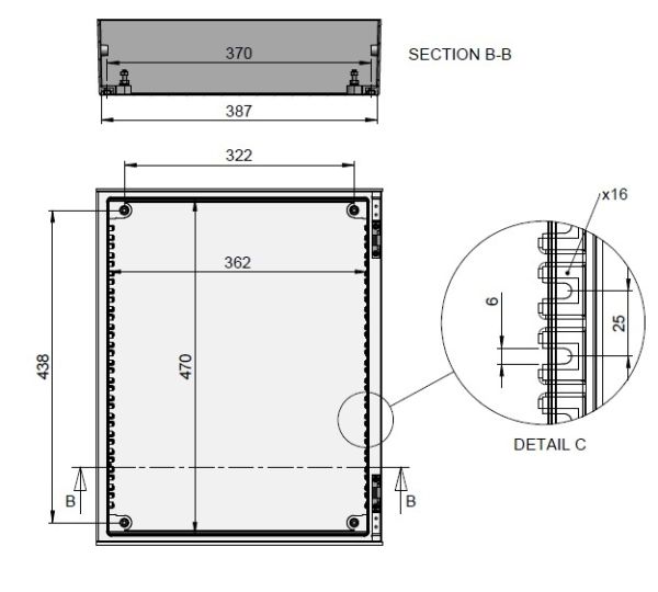 Kunststoff Schaltschrank 500x400x200mm (HBT) IP66 mit Sichttür