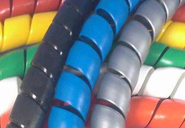 20m Spiralband 16 - 22mm - weiß - Kabelschutz farbig trittfest abriebfest uv-stabil
