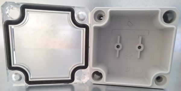 IP66 ABS-Kunststoff Leergehäuse glatt OT klar  55x53x36mm