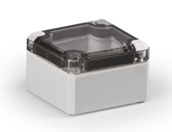 IP66 ABS-Kunststoff Leergehäuse glatt OT klar  55x53x36mm