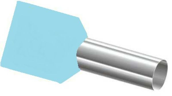 Twin ferrules 2x0.25mm² light blue L - 10mm