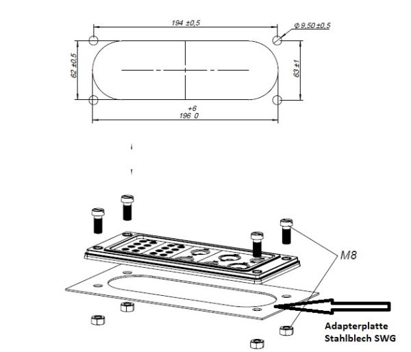 Adapter frame for cable feedthroughs