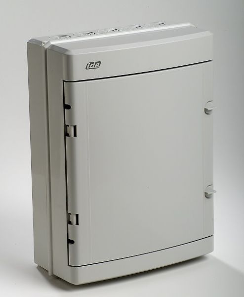 AP Verteiler 2x12TE HS+NPE - Feuchtraumverteiler IP55 grau mit Klappe