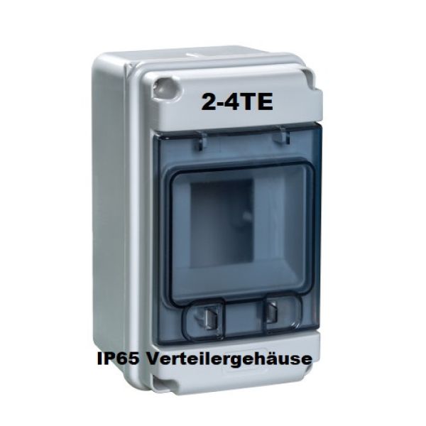CDN4G/R IP65 ABS AP Feuchtraum Verteiler 1-reihig 4TE mit Tragschiene mit N/PE-Klemme
