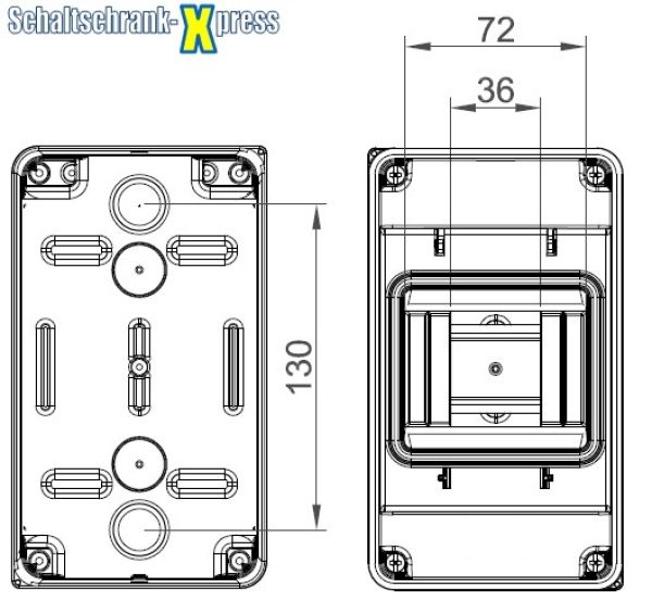CDN4G AP distributor 1x4TE HS - wet room distributor IP65 sealable - PU