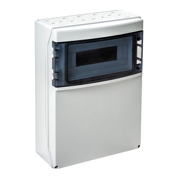 IP65 socket wall distributor, single row, 12 modules/TE