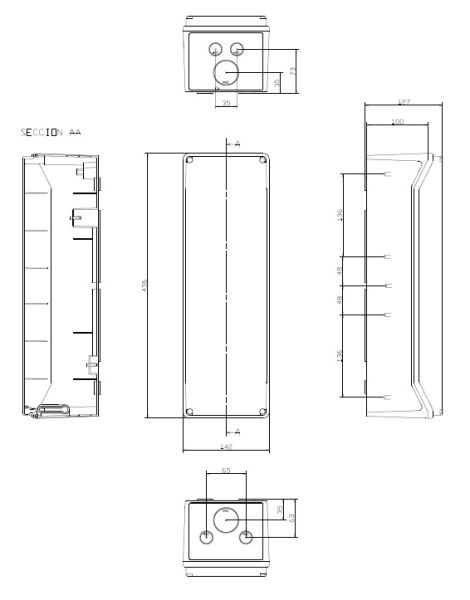 CSNPLUS IP65 socket housing 436x142x124mm closed