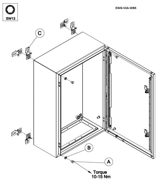 V2A Edelstahl Wandbefestigungslaschen 304
