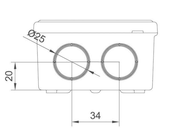 EX088 Kunststoffgehäuse vorgeprägt 84x84x50mm LBH IP54 Klemmenkasten grau