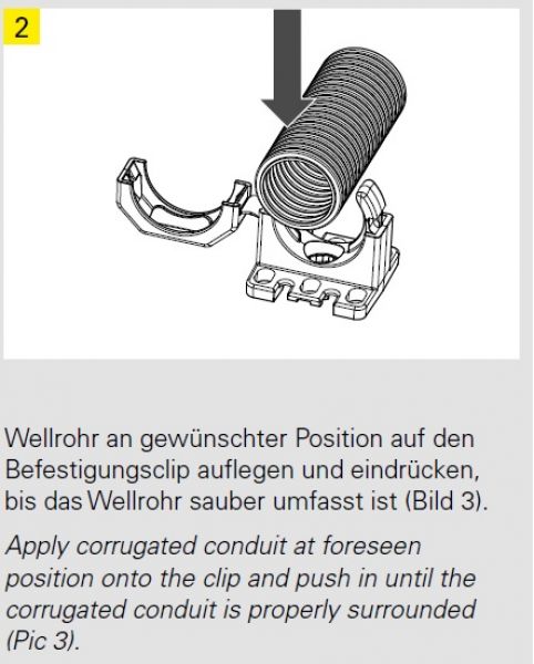 Corrugated pipe holder NW29 black with flange COPA-H-29B
